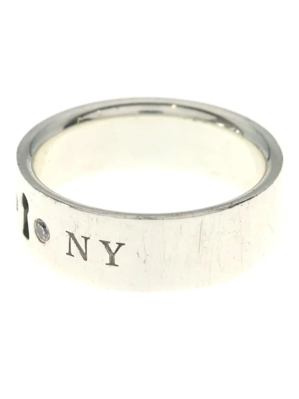 Tiffany & Co New York Clock Keyhole Ring Silver